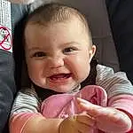 Nose, Cheek, Skin, Smile, Head, Lip, Chin, Hand, Hairstyle, Eyes, Facial Expression, Mouth, Comfort, Baby & Toddler Clothing, Baby, Gesture, Iris, Thumb, Happy, Pink, Person, Joy