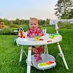 Sky, Table, Chair, Outdoor Furniture, Grass, Happy, Leisure, Baby & Toddler Clothing, Public Space, Plant, Toddler, Tree, Fun, Recreation, Baby, Lawn, People In Nature, Event, Sitting, Child, Person, Joy