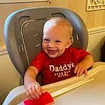 Smile, Happy, Toddler, Baby, Child, Fun, T-shirt, Baby Products, Comfort, Wood, Room, Cleanliness, Vehicle Door, Play, Baby & Toddler Clothing, Laugh, Person, Joy