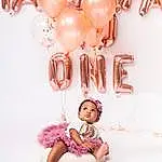 White, Balloon, Pink, Baby & Toddler Clothing, Font, Happy, Party Supply, Toddler, Event, Magenta, Sweetness, Peach, Child, Knot, Person