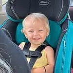 Smile, Comfort, Automotive Design, Vroom Vroom, Toddler, Car Seat, Head Restraint, Seat Belt, Car Seat Cover, Auto Part, Electric Blue, Child, Vehicle Door, Fun, Family Car, Baby In Car Seat, Sitting, Leisure, Luxury Vehicle, Person, Joy