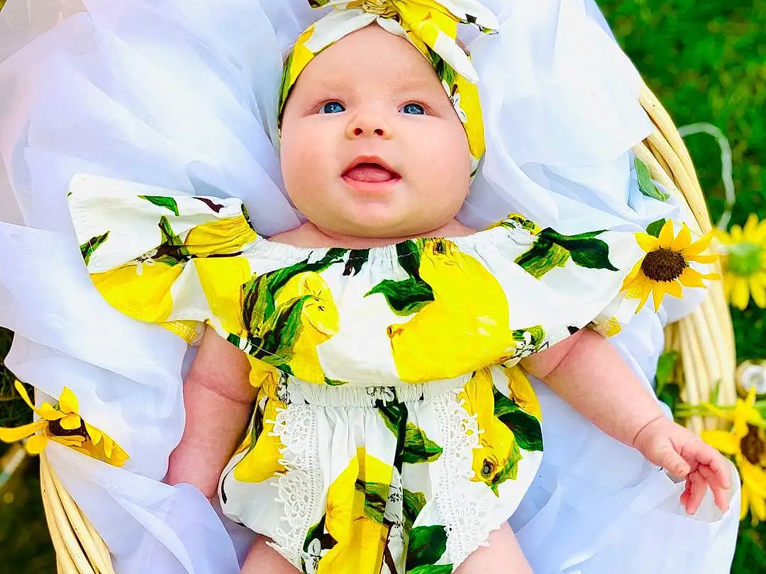 Child, People In Nature, Yellow, Baby, Toddler, Baby & Toddler Clothing, Spring, Baby Products, Photography, Plant, Happy, Person, Headwear