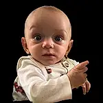 Nose, Cheek, Hand, Flash Photography, Sleeve, Gesture, Collar, Baby & Toddler Clothing, Finger, Baby, Happy, Toddler, Thumb, Comfort, Darkness, Sitting, Child, Jewellery, Portrait Photography, Portrait, Person