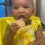Food, Hand, Yellow, Food Craving, Finger, Cuisine, Toddler, Happy, Child, Sweetness, Thumb, Junk Food, Biting, Finger Food, Fun, Dish, Dessert, Baby & Toddler Clothing, Baked Goods, Comfort Food, Person