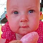 Nose, Cheek, Skin, Lip, Chin, Hand, Mouth, Iris, Baby & Toddler Clothing, Gesture, Pink, Finger, Baby, Thumb, Nail, Happy, Toddler, People, Person