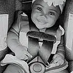 Smile, White, Baby, Style, Black-and-white, Headgear, Happy, Cap, Toddler, Comfort, Art, Black & White, Monochrome, Fun, Baby & Toddler Clothing, Baby Products, Child, Fashion Accessory, Sitting, Vintage Clothing