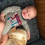 Child, Canidae, Nap, Baby, Sleep, Toddler, Companion dog, Carnivore, Puppy love, Ear, Person