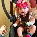 Shoe, Hand, Arm, Eyes, Wheel, Leg, Baby Carriage, Baby, Baby & Toddler Clothing, Chair, Pink, Car Seat, Toy, Red, Sneakers, Comfort, Toddler, Tire, Fun, Lap, Person, Headwear